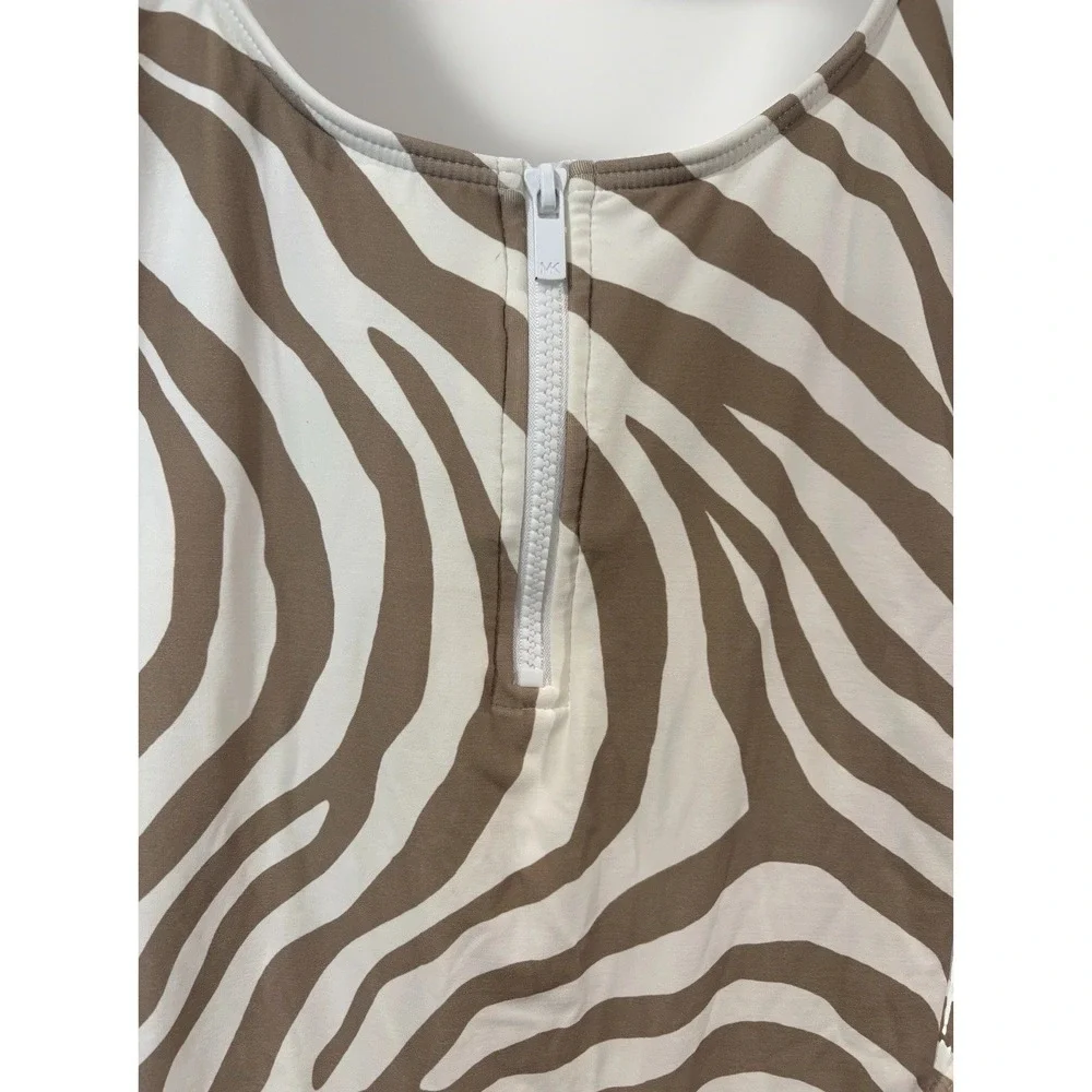 Michael Kors Size 10 Swimsuit Zebra Print NWOT Zip